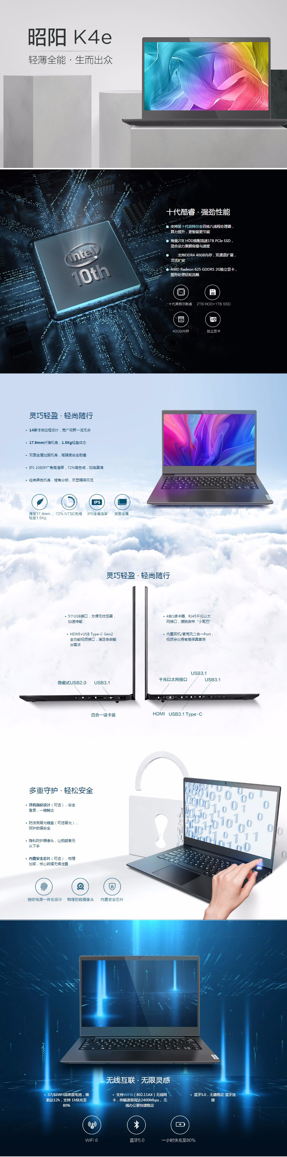  聯(lián)想/Lenovo 昭陽(yáng)K4e-IML 14英寸筆記本電腦（i5-10210U/16G/512G SSD/2G獨(dú)顯）(圖9)