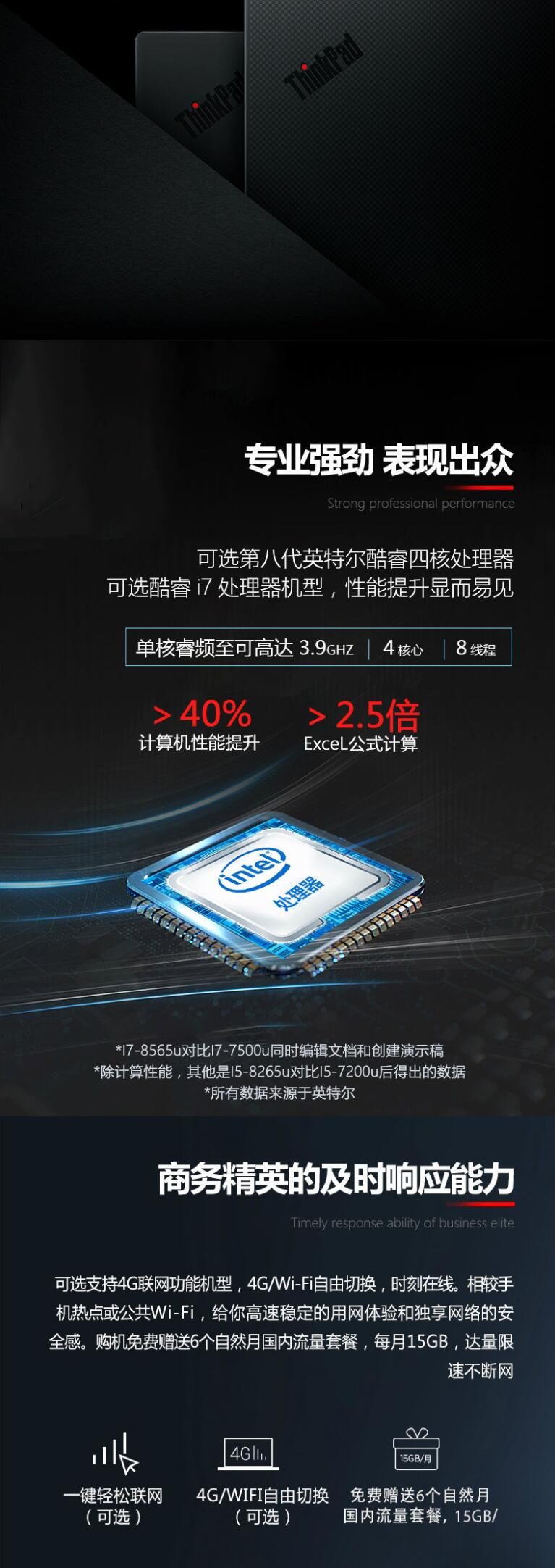 聯(lián)想ThinkPad X1 Carbon 2019 14英寸筆記本電腦（i7-10710U/16G/512G SSD/核顯/指紋識(shí)別）帶半年4G流量(圖7)
